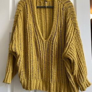 Free people oversized mustard sweater.